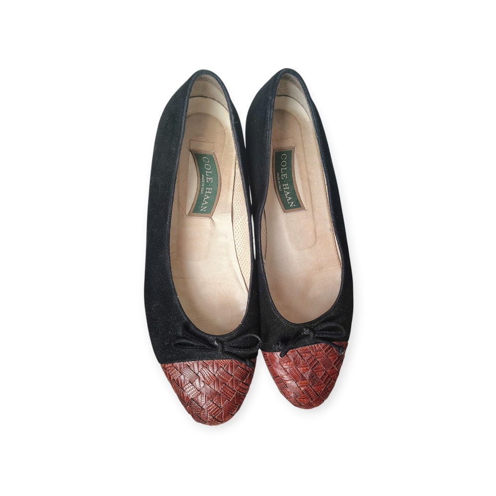 Cole Haan Black and Brown Flats with Suede Finish - Picture 3 of 9